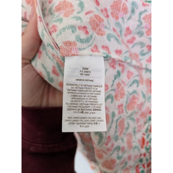 Boden V Neck 100% Linen Floral Dress US 6 UK 10 Beach Cottage - Picture 4 of 6